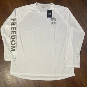 Under Armour Freedom Tech Mens 2XL White Long Sleeve Shirt - Picture 1 of 6