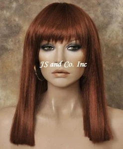 Blunt Bangs Straight Red hair with skin top top WBDC 130 FULL WIG lady gaga - Picture 1 of 3
