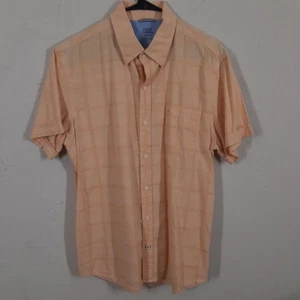 Camicia uomo Izod Saltwater Relaxed Classics L arancione manica corta con bottoni - Foto 1 di 8