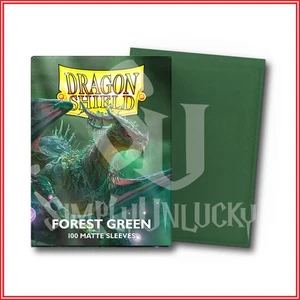 Forest Green 100 Matte Dragon Shield Sleeves Standard Size🐉for Pokemon MTG DBS - Picture 1 of 2