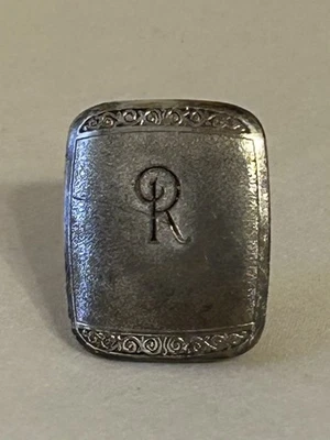 VTG HICKOK Bronze Belt Buckle Monogram Initial R Back Stamp Made In USA - Image 1 of 4