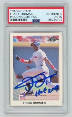 FRANK THOMAS "HOF 2014" Signed 1990 LEAF Baseball ROOKIE CARD #300 + PSA Auto - Image 1 of 2