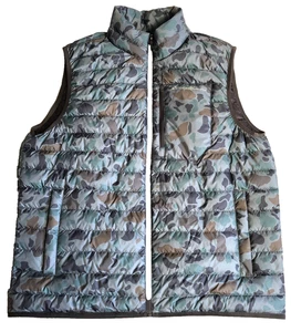 Eddie Bauer Mens L Green Mr. Stratustherm 650 Down Vest Cameo Military 80/20 New - Picture 1 of 20