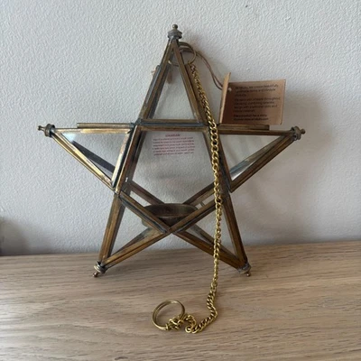 Hanging brass star candle holder nkukn - Image 1 of 4