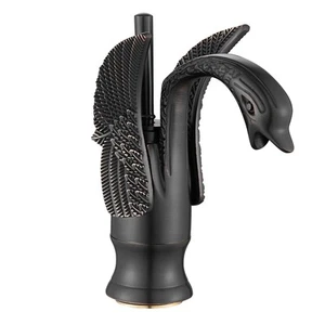 Oil Rubbed Bronze Bathroom Faucet Swan Shape Single Handle One Hole Bathroom ... - Picture 1 of 9