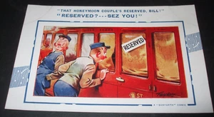 BAMFORTH Comic RAILWAY TRAIN PEEPING TOM VOYEUR HONEYMOON COUPLE RESERVED Humour - Picture 1 of 1