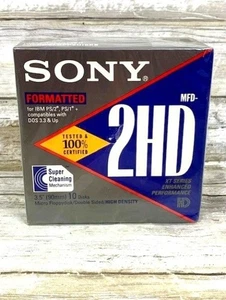 Sony 10MFD-2HD 3,5" IBM formatierte Micro Floppy Disketten 1,44MB 10 PK versiegelte Verpackung - Bild 1 von 7