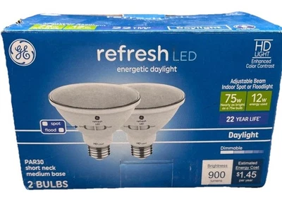 GE Refresh LED PAR30 Short Neck Medium Base, 2 Bulbs, 75W Daylight, Dimmable {H} - Image 1 of 4