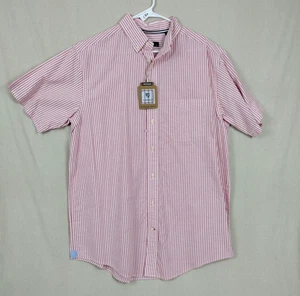 NWT Cremieux Everyday Oxford White Red Stripe LARGE TALL  Men's Casual Shirt LT - Picture 1 of 10