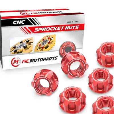 Billet Rear Wheel Sprocket Nuts Red For GSX-R 1000 11-16 17 18 19 20 21 22 23 24 - Image 1 of 4