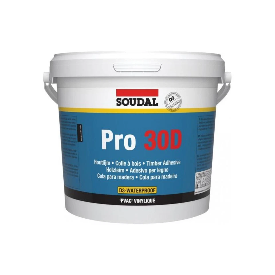 Soudal Holzleim Pro 30D 5kg 3D Dispersionskleber Wasserfest lösemittelfrei