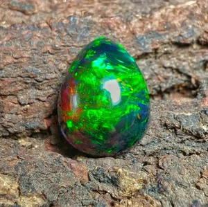 3,80 ct Schwarz Feueropal Stein/Birnenform AAA Qualität Äthiopischer Opal für Schmuck - Bild 1 von 10