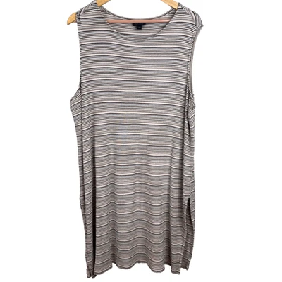 Túnica a Rayas J Jill XL Acanalada Sin Mangas Boho Lagenlook Elastizada Minimalista Años 90 Foto 1 de 4