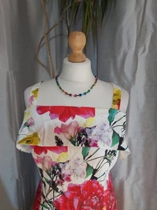 Gorgeous Coast Dress Size 20 White Floral Classic Elagant Wedding Ascot Summer - Picture 1 of 6