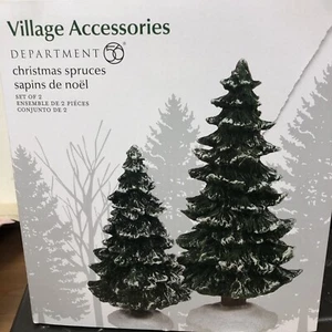 Dept 56 CHRISTMAS SPRUCES SET/2 General Village Accessory 6009826 BRAND NEW 2022 - Picture 1 of 2