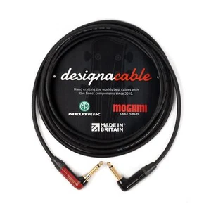 Mogami Gold 2524 Guitar Cable - Neutrik 1/4 Mono Jacks - Silent RA to Gold RA - Picture 1 of 2