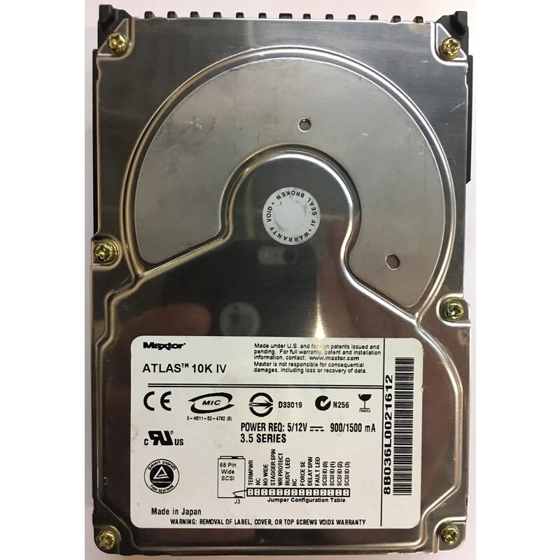 8B036L0 - Maxtor 36GB 10K RPM SCSI 3.5" HDD U320 68 pin - Image 1 of 1