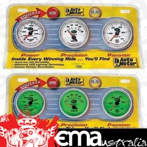 AutoMeter AU7300 NV Mech 3 Pack Oil Water Volt - Picture 1 of 2