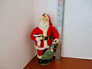 11" SANTA CLAUS Holding TOY BAG & BOOK FIGURINE - Picture 1 of 4
