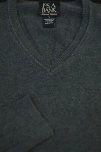 Suéter Jos A Bank Para Hombre Gris Piedra Algodón Pima Cuello en V L Grande - Imagen 1 de 4