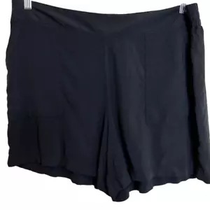 Wildfox Womens Relaxed Fit Pull On Shorts XL Black Rayon Pockets - Picture 1 of 6