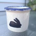 Vintge Dedham Pottery Shed Small Cup Bunny Rabbit 2" Mini Pot Planter Signed SDR