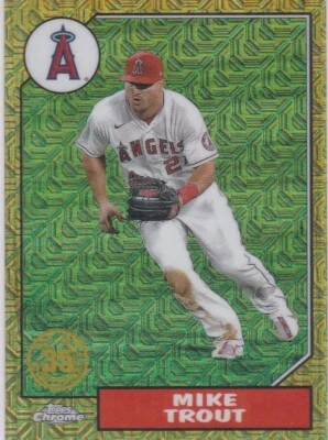 MIKE TROUT Topps Chrome 1987 Design Angels Baseball Card RARE MOJO REFRACTOR LE! - Image 1 of 2