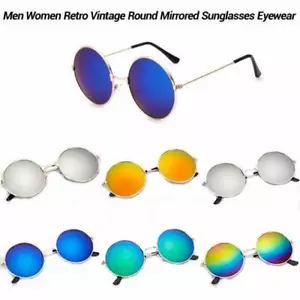 Vintage Polarized John Lennon Sunglasses Hippie Retro Round Mirror Glasses 2020 - Picture 1 of 14