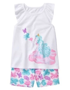 GYMBOREE SLEEPWEAR BUTTERFLY PRINCESS 2-PC GIRLS PAJAMAS 4 5 6 NWT - Picture 1 of 1