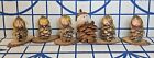 Vintage Wooden Feri Italy Lot Of 5 Pine Cone Angel Ornaments