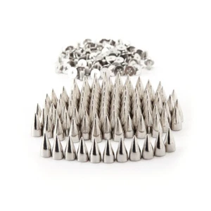 100 pezzi 7 * 14 mm punte a cono in metallo borchie a vite fai da te artigianato stile punk - Foto 1 di 5