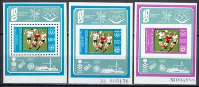 Bulgaria 1973 MNH Mi Block 42,42B & Block 43 Sc 2108 Olympics. Soccer. Space ** - Image 1 of 2