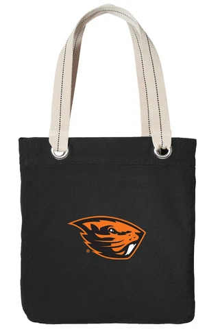 Oregon State COOL BLACK Cotton Tote Bag HOT COLORS! Cover