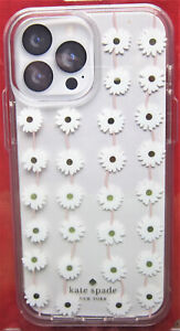Kate Spade Protective CASE iPhone 13 PRO MAX & 12 PRO MAX  Daisy Gold White NEW