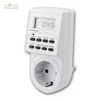 WORLD-TRADING-NET Timer settimanale digitale timer presa 3600W 16A 230V bianco