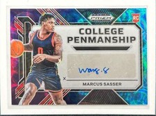 2023 Prizm Draft Picks Marcus Sasser Neblua Choice College Penmanship Auto # 1/1