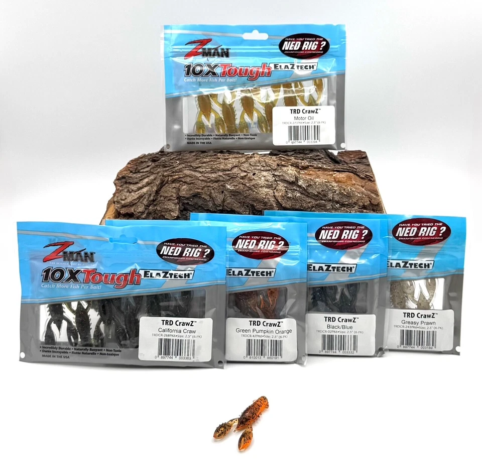 Z-Man 2.5'' TRD CrawZ 6cm 3g 6 Farben Ned Rig Gummiköder ElaZtech Gummikrebs DA - Bild 1 von 1