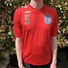 Umbro 2006/2008 England Away Football Shirt Size Medium Rio Red Men’s