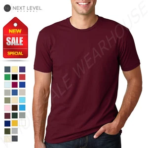 NEW Next Level 100% Cotton Men's Premium Fitted Crew Neck XS-XL T-Shirt R-3600 - Picture 1 of 85