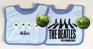 JUEGO DE 2 ~ Baberas Bebé Niño Azul de los Beatles ~ Pechera ABBEY ROAD y BABERO DE AYUDA - Imagen 1 de 3