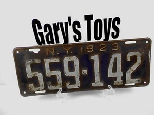 Vintage New York 1923 License Plate- Antique Car -Man Cave- Garage Collector - Picture 1 of 3