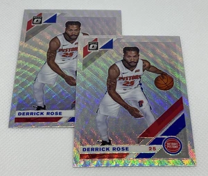 2 x 2019-20 Optic DERRICK ROSE Fanatics Silver Prizm Wave SP DETROIT PISTONS - Picture 1 of 2