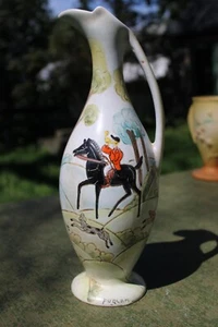 Handbemalte Karaffe - Made in Italy, signiert Furlan 11 1/2" groß Pferd & Reiter - Bild 1 von 8