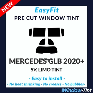 EasyFit Static Pre Cut Window Tint For Mercedes GLB 2020+ - 5% Limo Rear - Picture 1 of 3