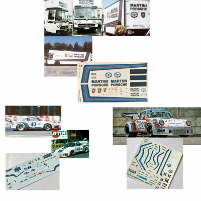 decals set 3 decalcomanie 1/43 porsche 935, 911, camion truck bisarca - MARTINI - Immagine 1 di 4