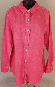Tommy Bahama Womens Shirt Top Blouse Size L Large Button Down Long Sleeve Linen - Picture 1 of 24