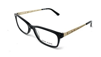 ANNE KLEIN Women's Eyeglasses Frames AK 5057 001 Shiny Black / Gold 53mm - Image 1 of 4