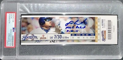 JD MARTINEZ SIGNED MLB DEBUT FULL TICKET "MLB DEBUT 7-30-11" INSC PSA 85104093 - Image 1 of 4