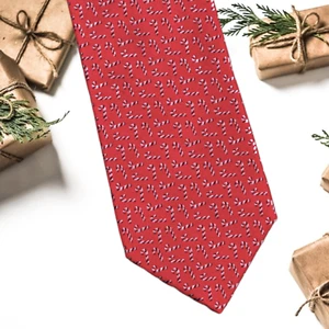 Red Candy Canes Christmas Necktie - Picture 1 of 3