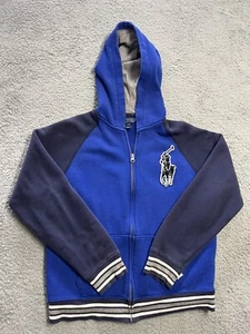 Polo Ralph Lauren Big Pony Color Block Full Zip Hoodie Sweatshirt Size Youth L - Picture 1 of 9